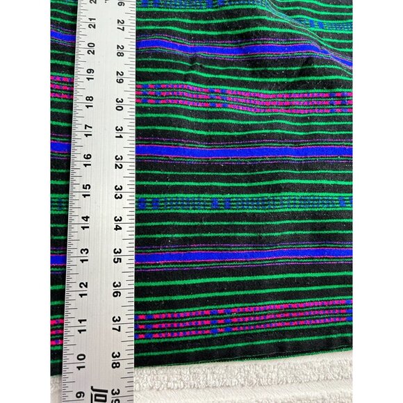 Vintage South American Handmade Dress with Handwoven Textile L/XL Square Neck - Picture 6 of 9